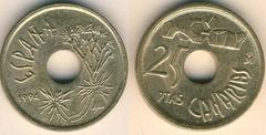 moneda agujero canarias 25 pesetas