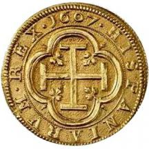 4 escudos de oro reverso