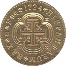 4 Escudos 1724 Segovia F reverso