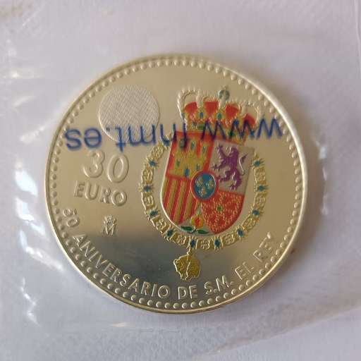 moneda30 euros 50 aniversario rey