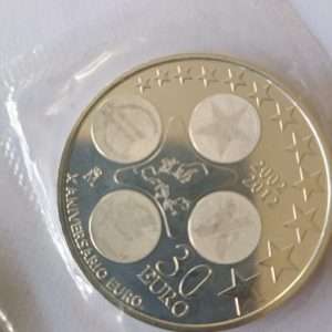 moneda de 30€ del décimo aniversario del Euro de mi colección personal